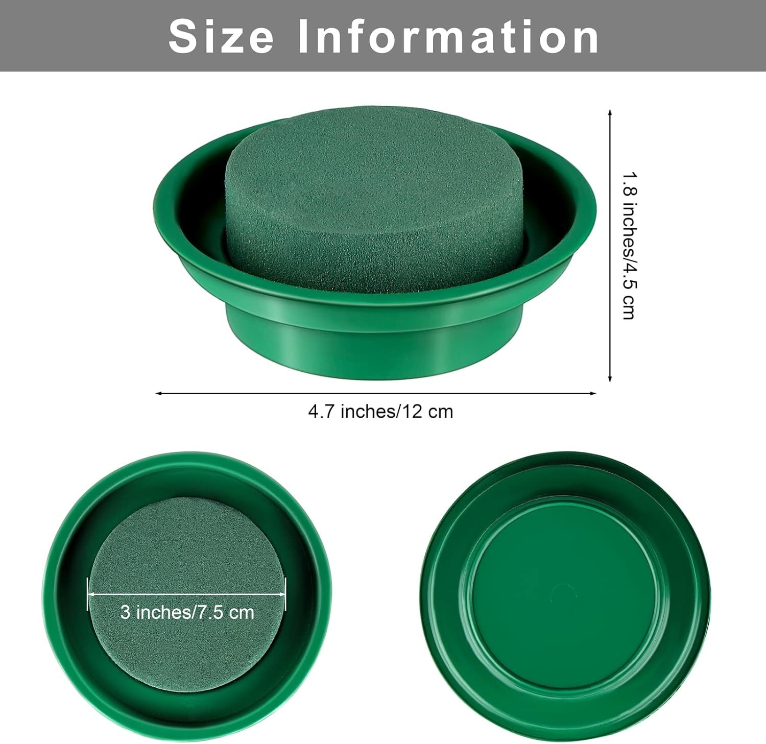 8 Packs Green Floral Foam Rounds in Bowls DIY Flower Arrangement Kit Fresh