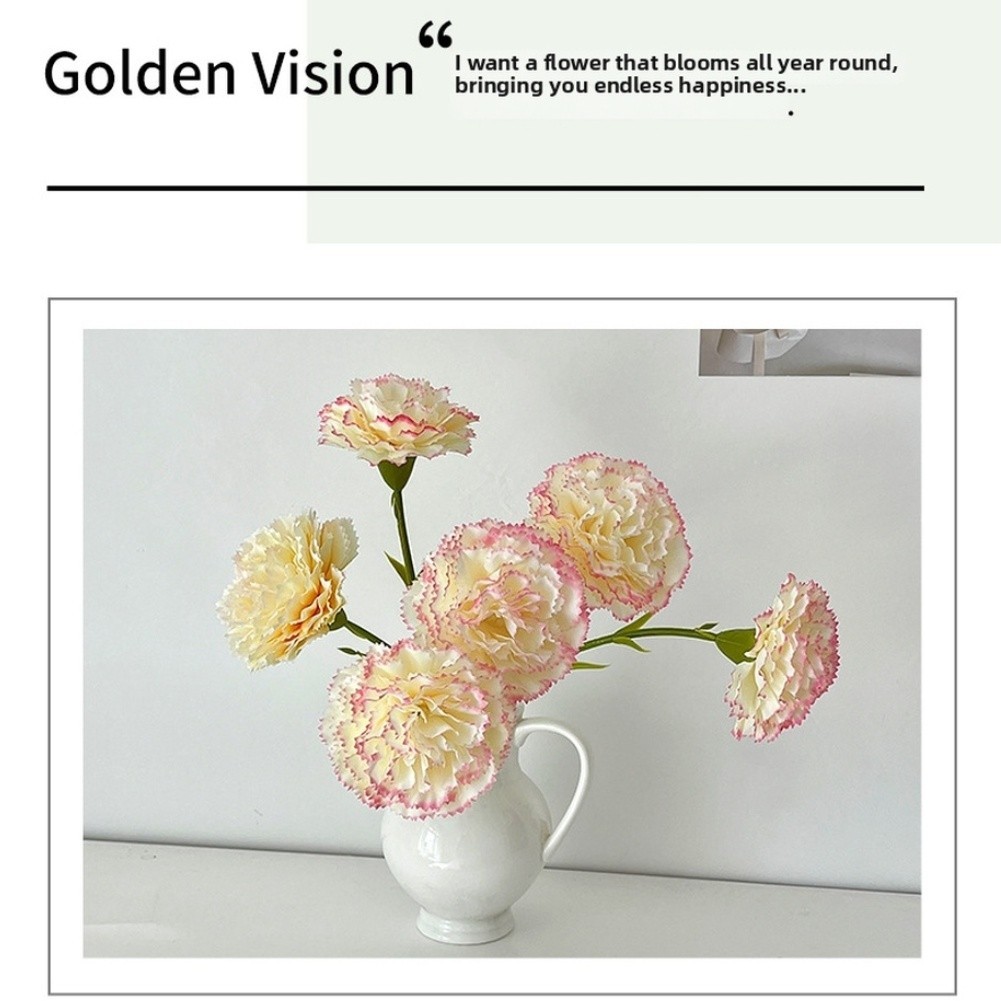 Silk Fabric Carnation Bouquet Artificial Flowers for Interior Design Use