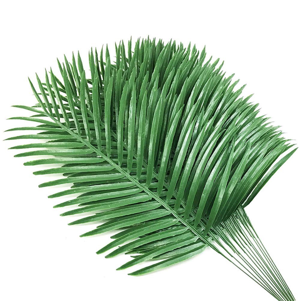 12pcs Artificial Palm Leaves Faux Fake Palm Fronds Plant Artificial Tropical Pla