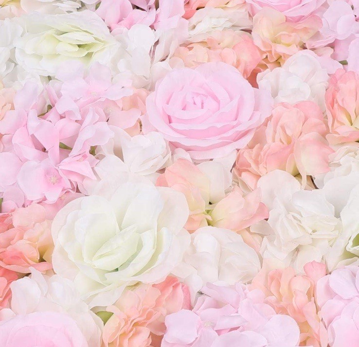 Flower Wall Panels 3D Light Pink Backdrop 24×16 Wedding Decor 6pc Set