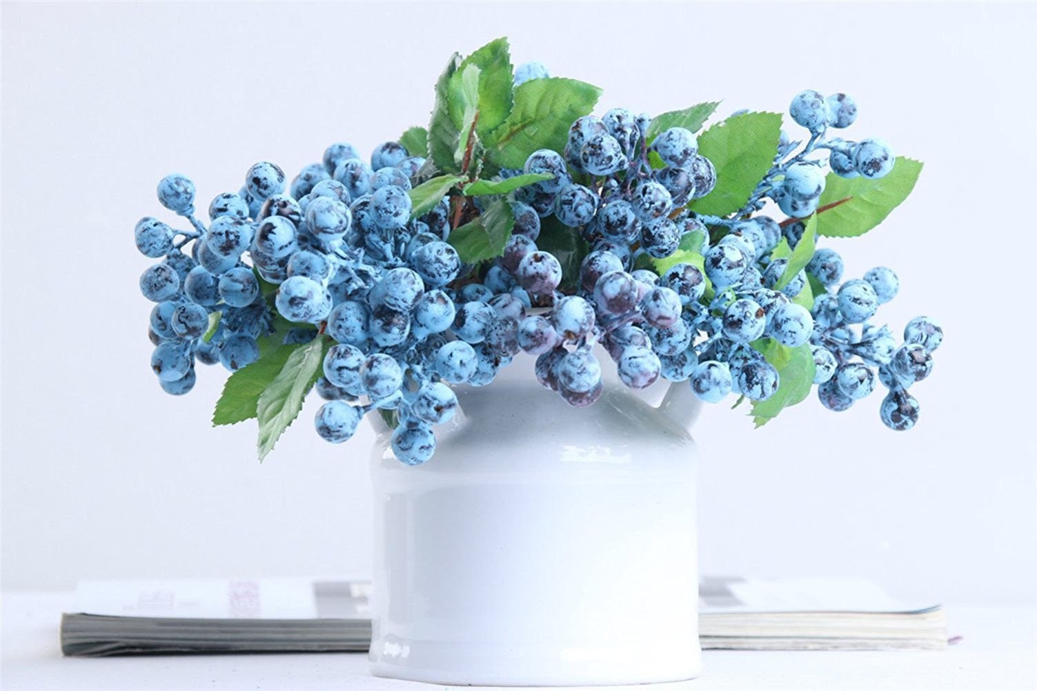 6 Pcs Artificial Blueberries Fake Blue Berries Fruit Blueberry Artificial Flo…