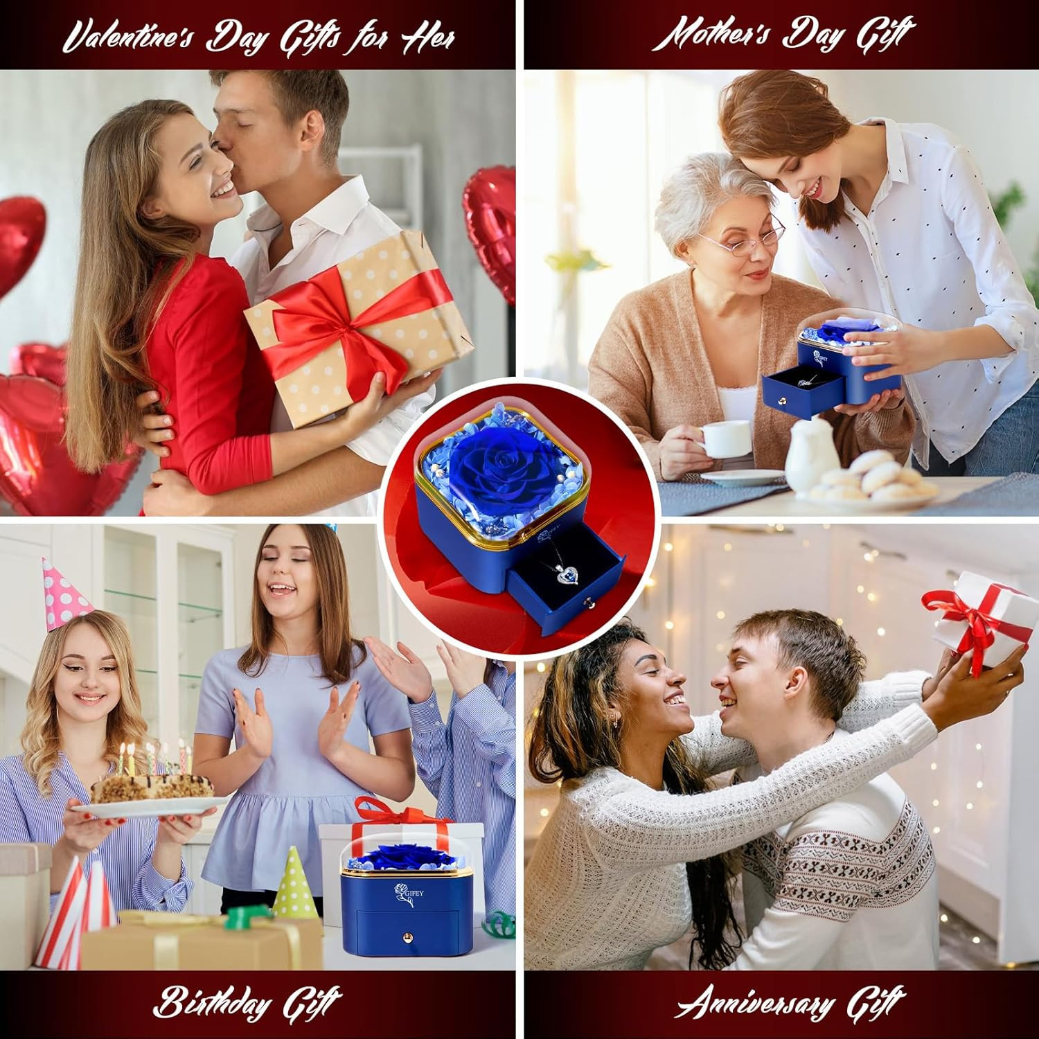 Rose Gifts for Mom, Preserved Eternal Flowers Rose Gifts for Women Wife Girlfrie