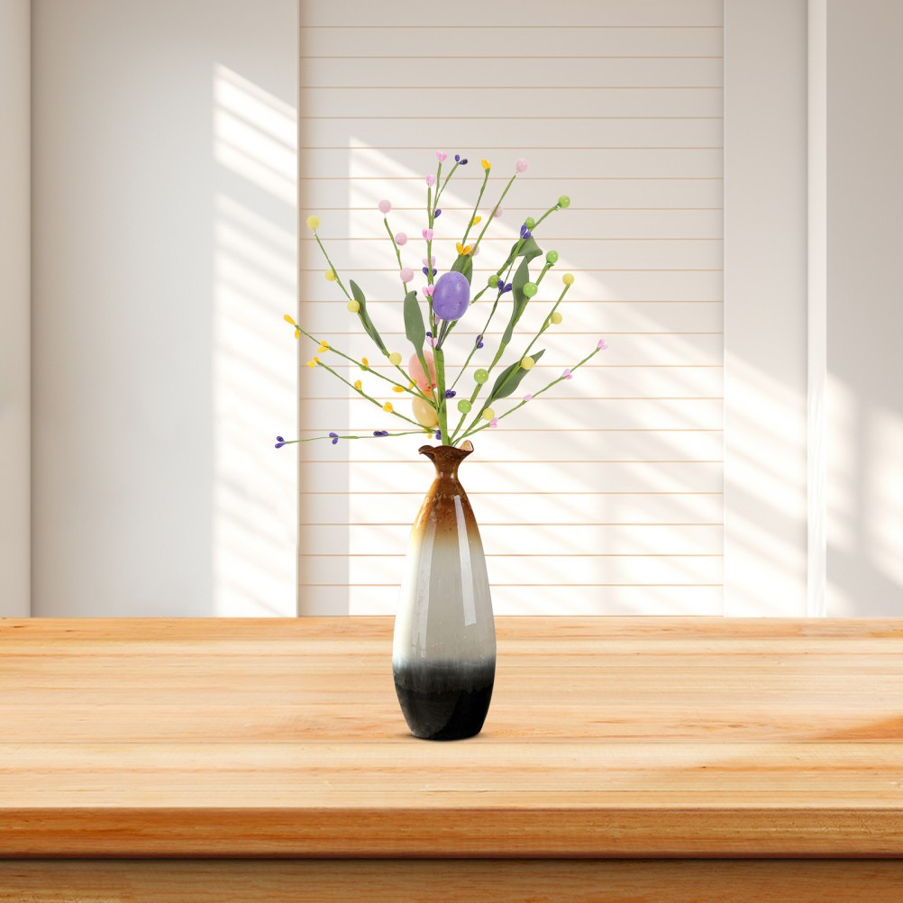 3Pcs Reusable Faux Floral Stems with Easter Egg Accents for Spring Party