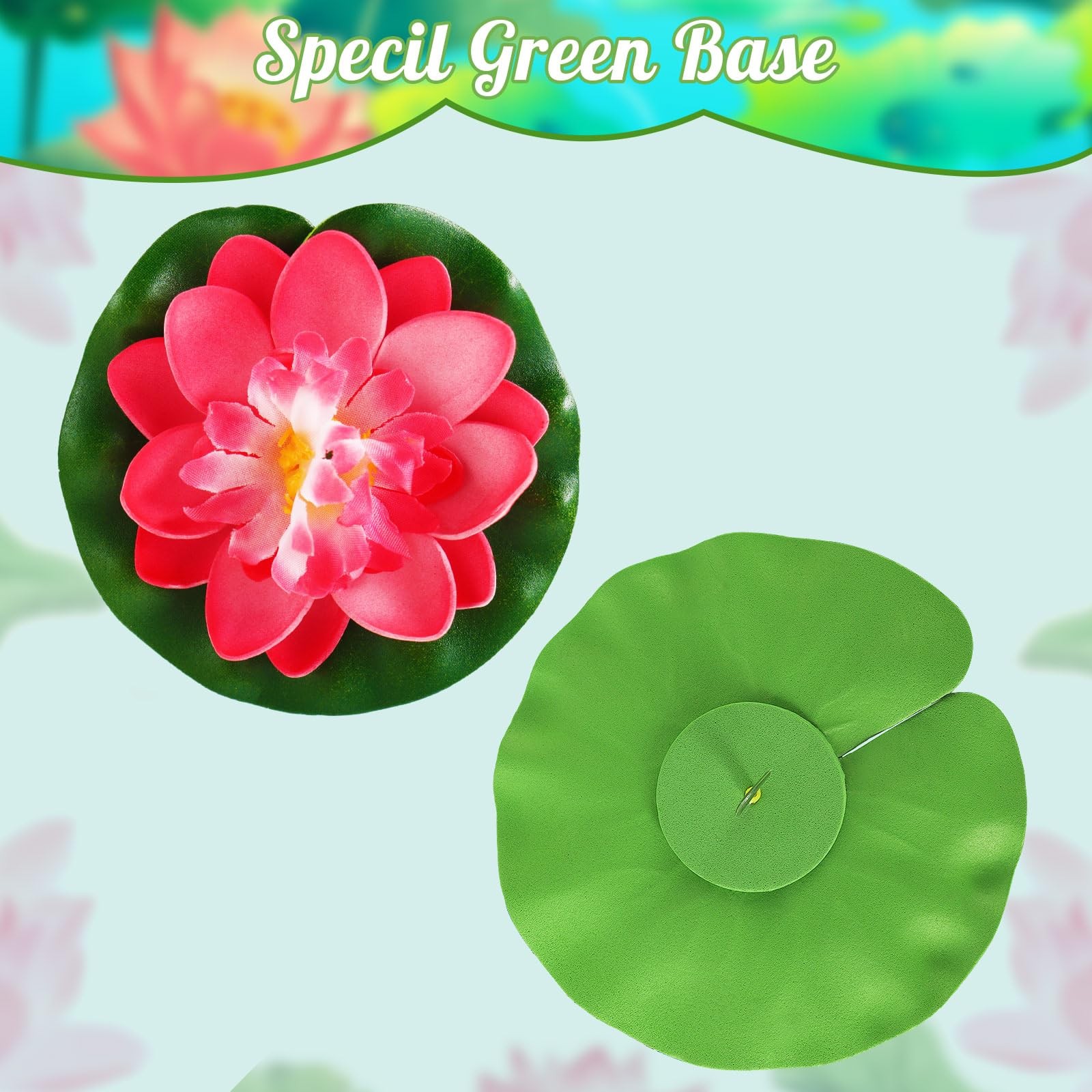 Artificial Lotus Flowers Water Lilies for Pond Pool, 10 Pcs Realistic Floatin…