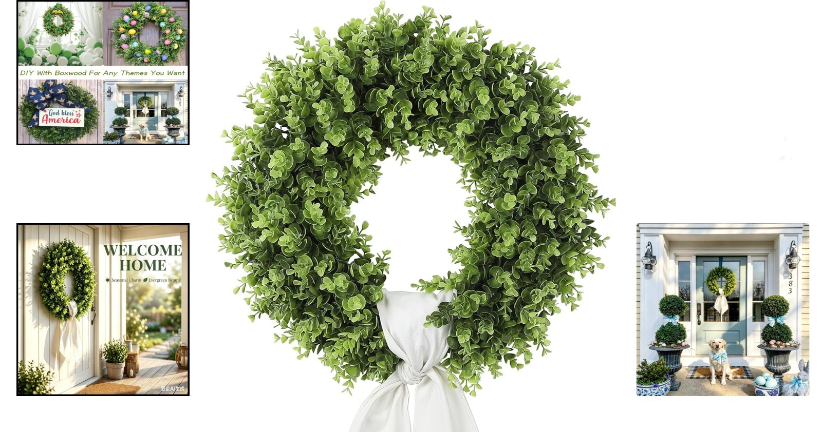 Charming 20” Artificial Boxwood Wreath – Perfect for Weddings & Seasonal Decor