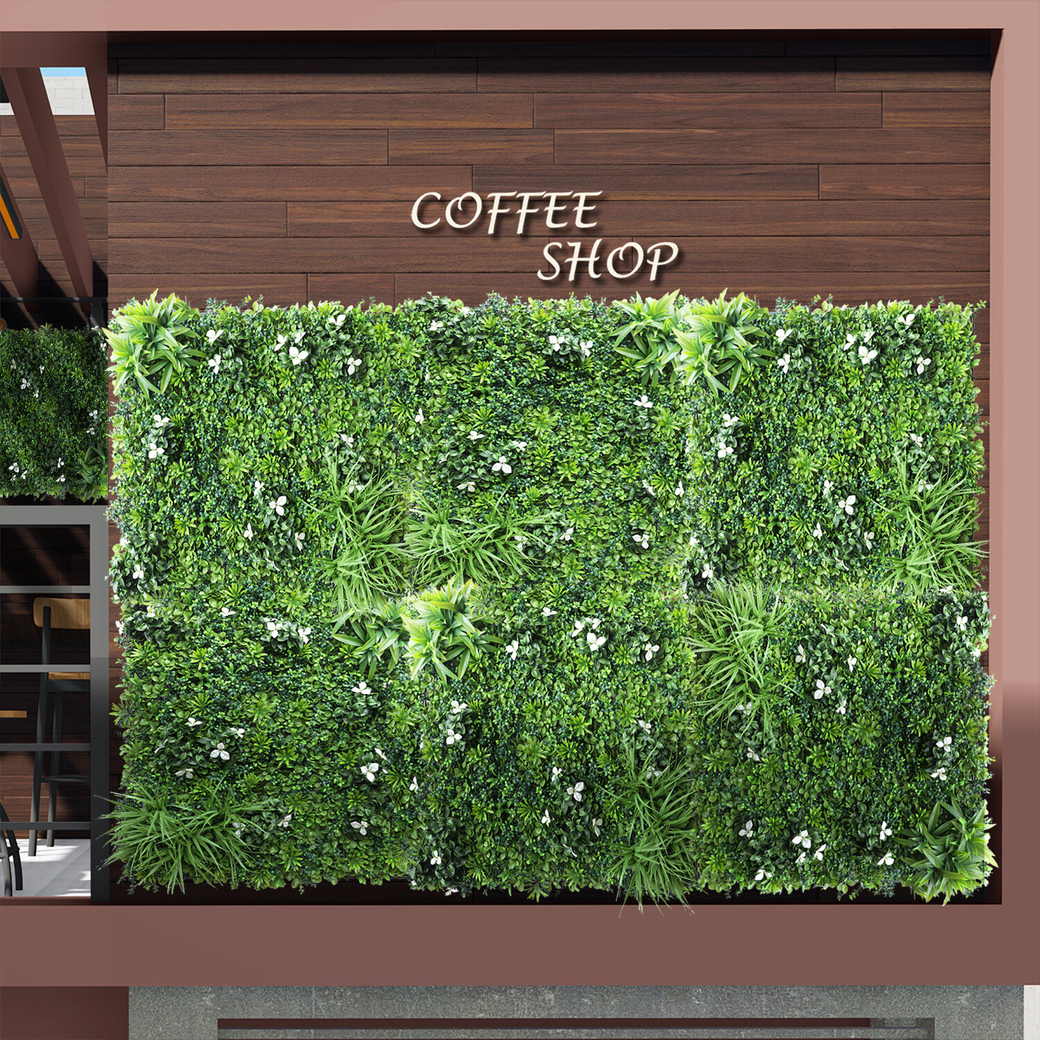 40″x 40″ Artificial 3D Faux Ivy Fence Mixed Panel Mat Wall Fence Hedge Decor #02