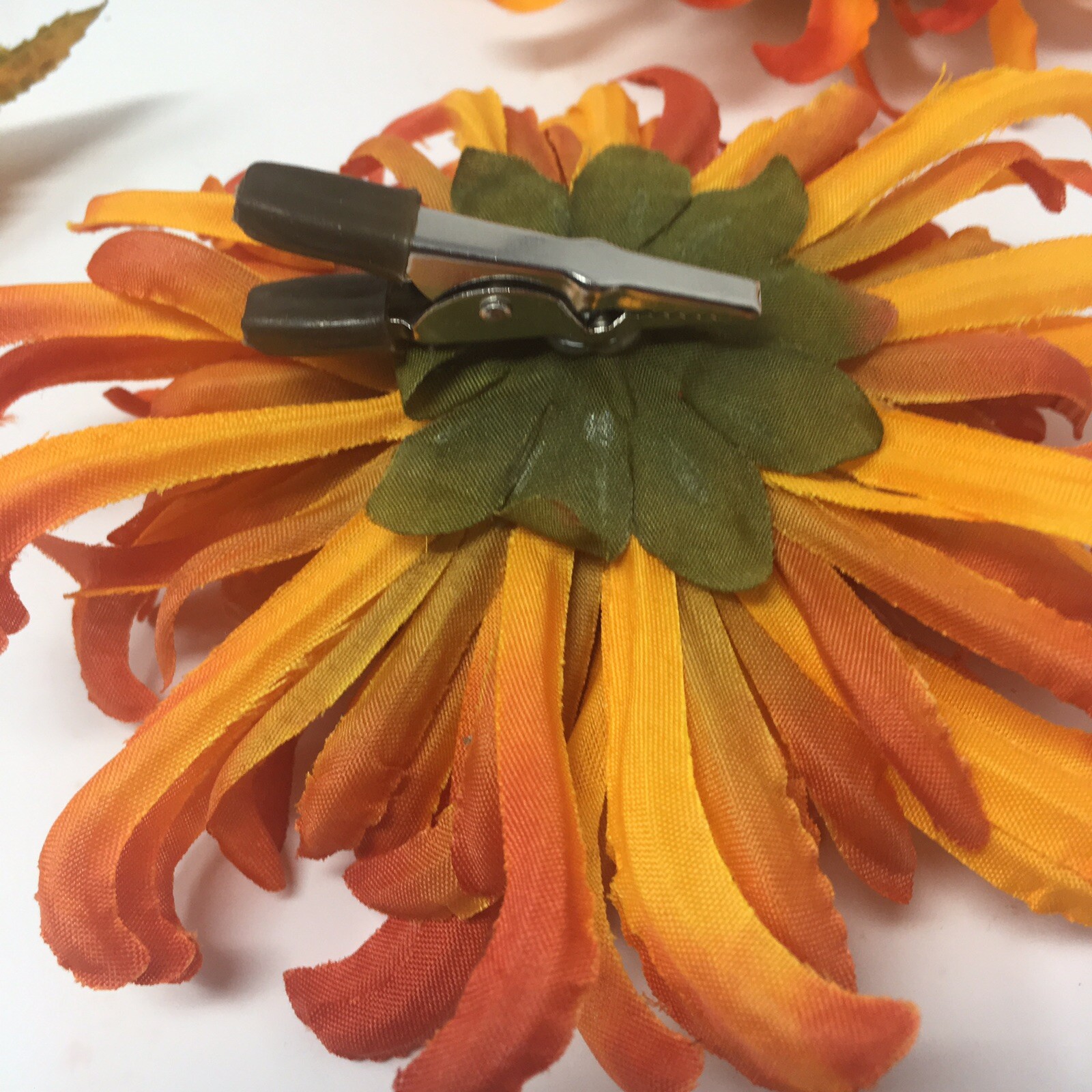 Fall Berry & Twig Silk Flower Stem bunches and 3 pin on flower rounds orange lot