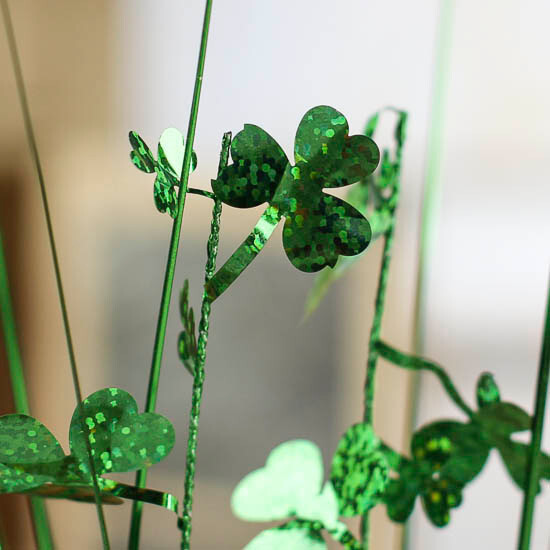 Package of 12 Holographic Green Shamrock St Patrick’s Day 19-1/2″ Sprays