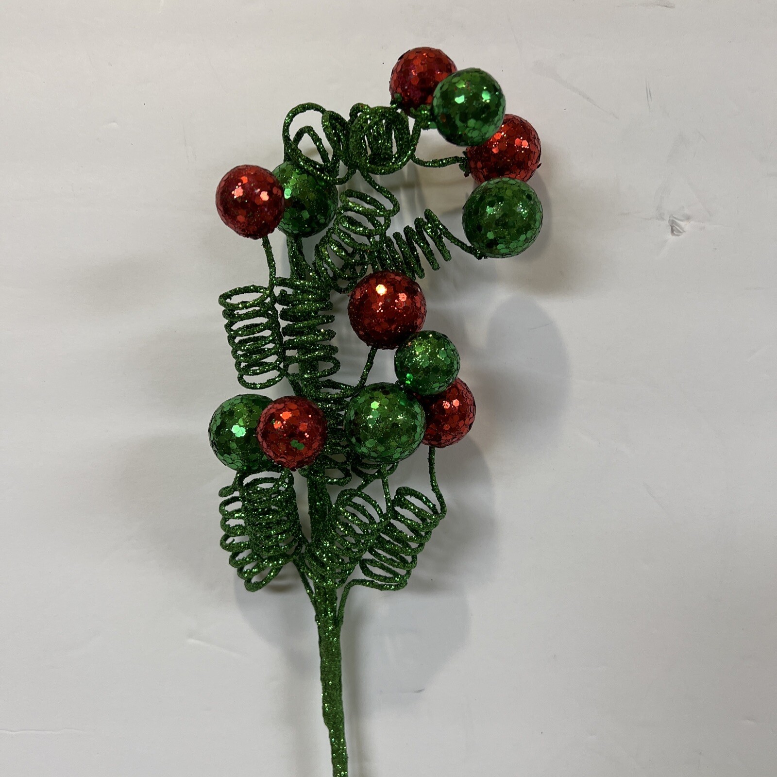 6 Rare 19” Curly Ribbon Ornament Red Green Berry Pick Branch Valerie Parr Hill