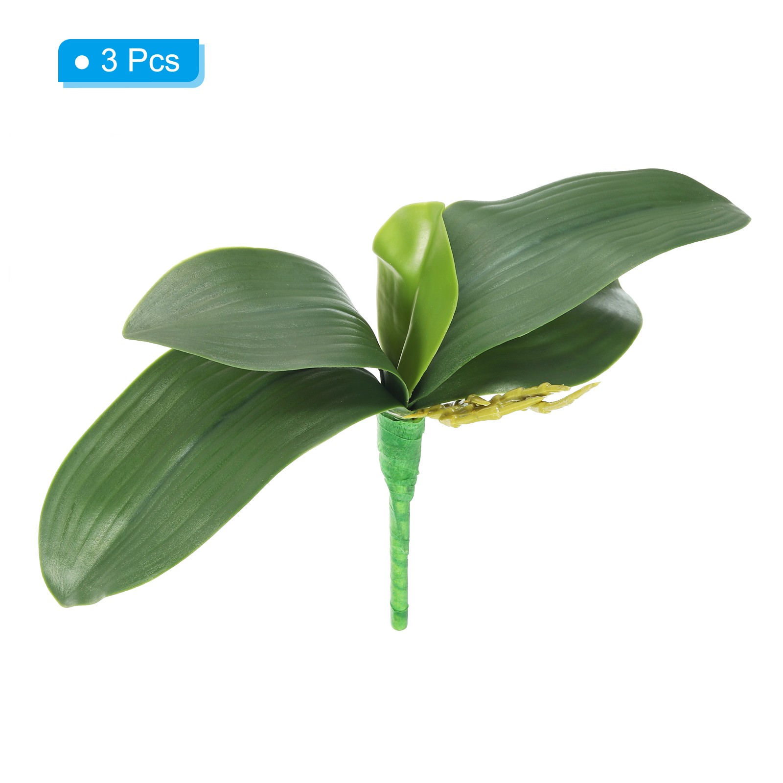 3Pcs 10.63 Inch Faux Orchid Leaves 5 Petals Artificial Leaf with Stems