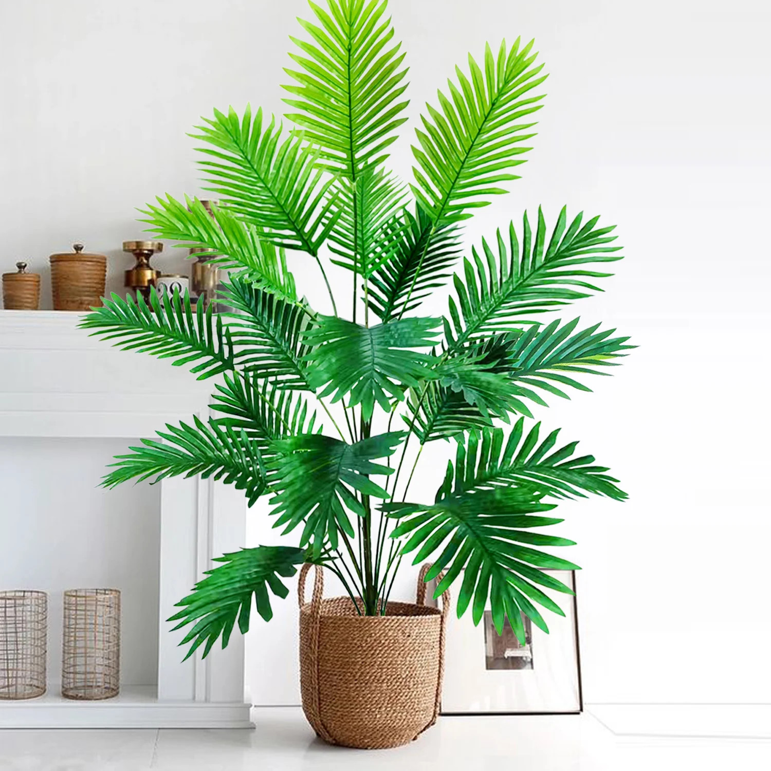 53-123cm Artificial Palm Tree Tropical Green Fake Plant Home Garden Decor