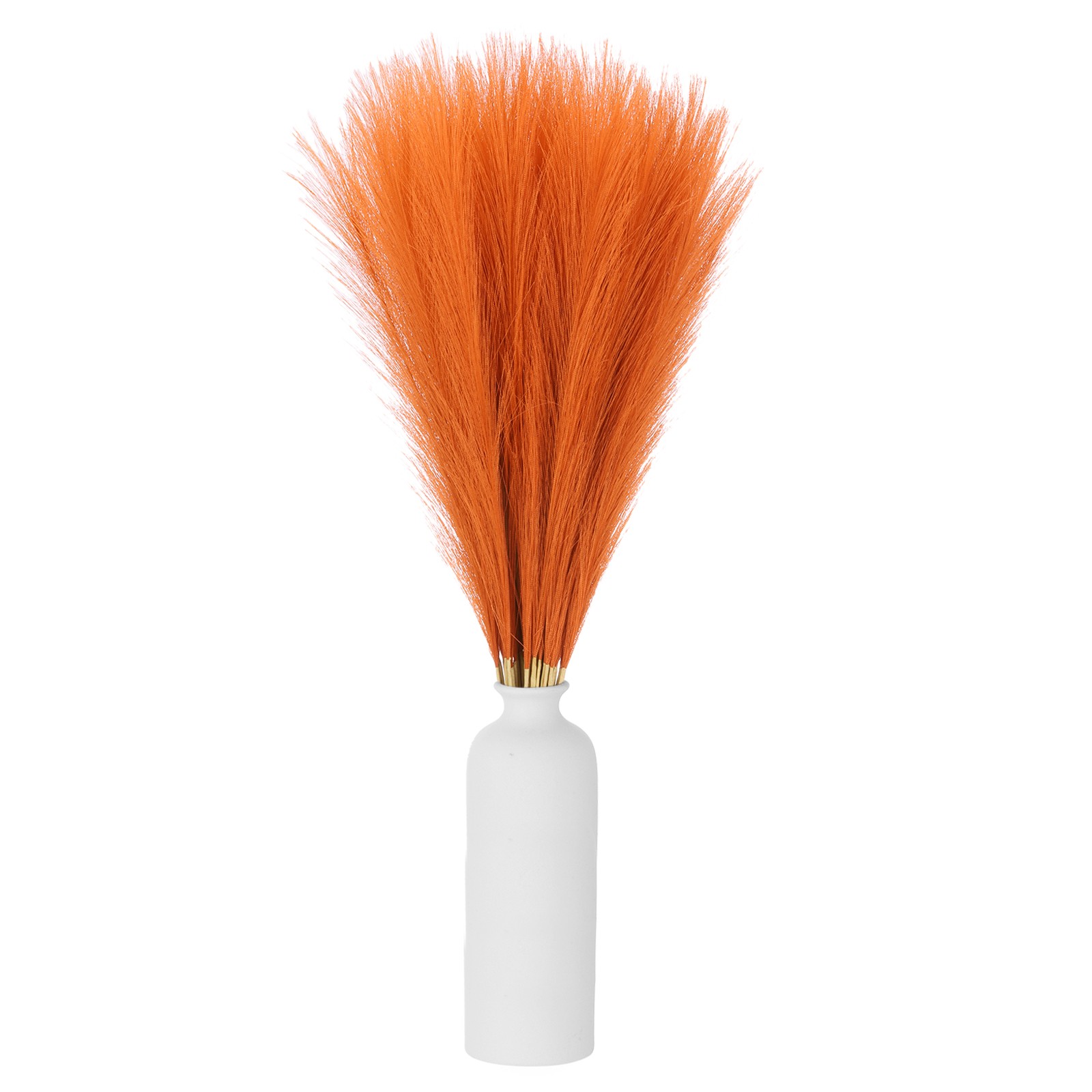 50 Pcs Faux Pampas Grass, 22 Inch Fluffy Pampas Grass Decor, Orange