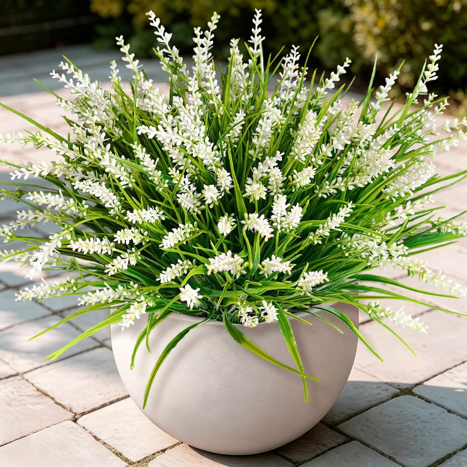 20Pcs Fake Plants Artificial Flowers Monkey Grass for Outdoors，Uv Resistant Real