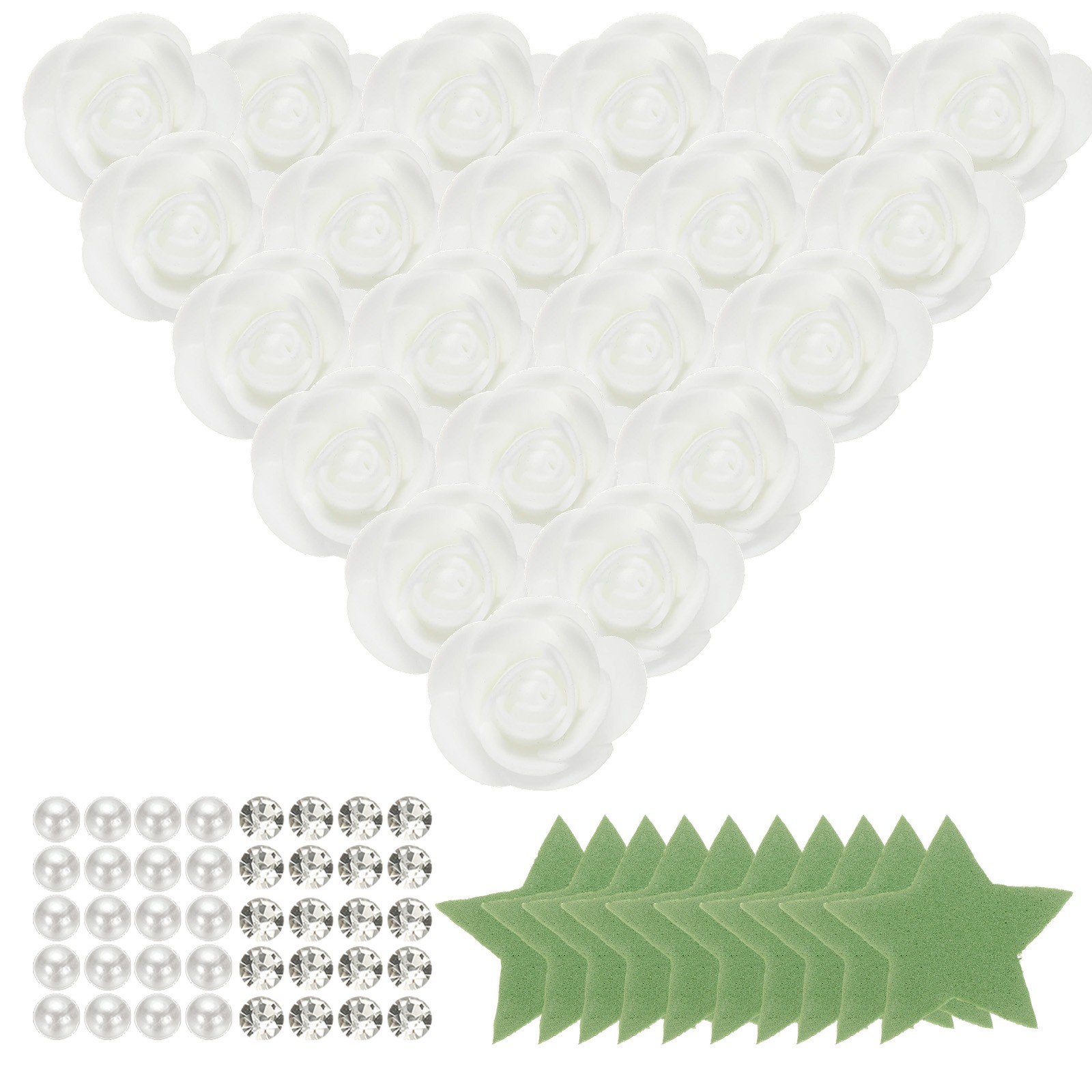 500pcs Foam Rose Heads 3.5 cm for DIY Crafts Accessories, White