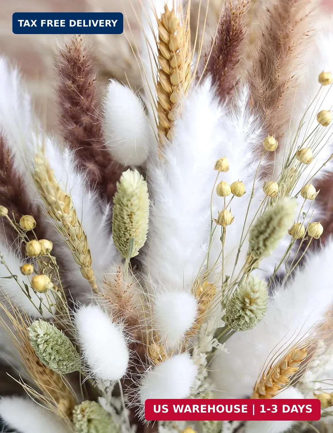 xin’s convey 126pcs Dried Pampas Grass Decorations, Dried Flowers Bouquet, Reed