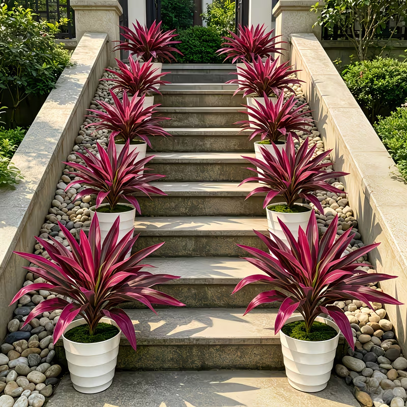 2pcs Set – UV-Resistant Outdoor Green Plants