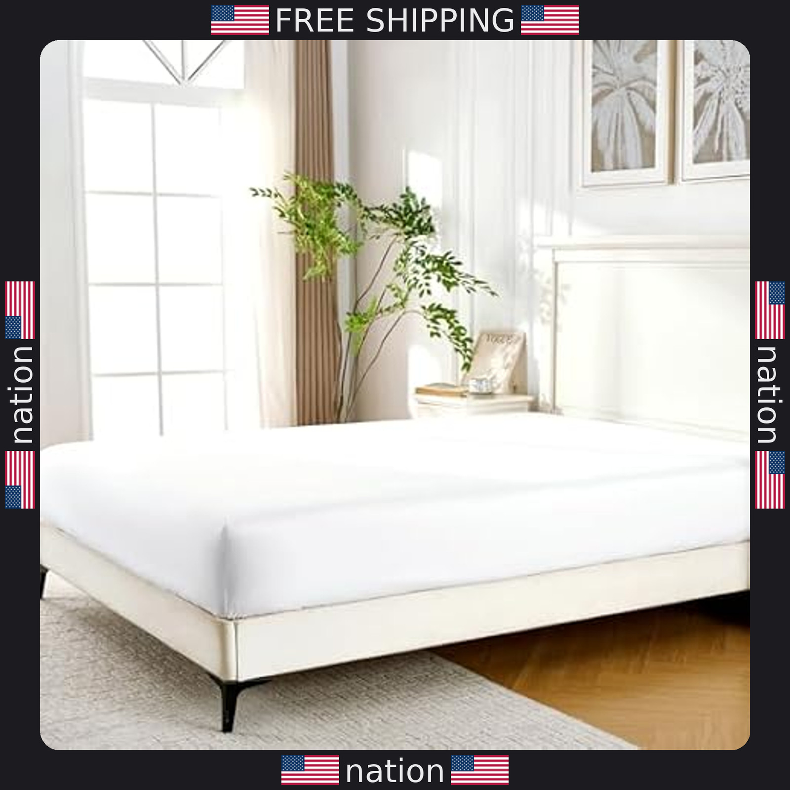 Rose&Risy Cooling White Queen Fitted Sheet, 16″ Deep Pocket, Soft & Breathable
