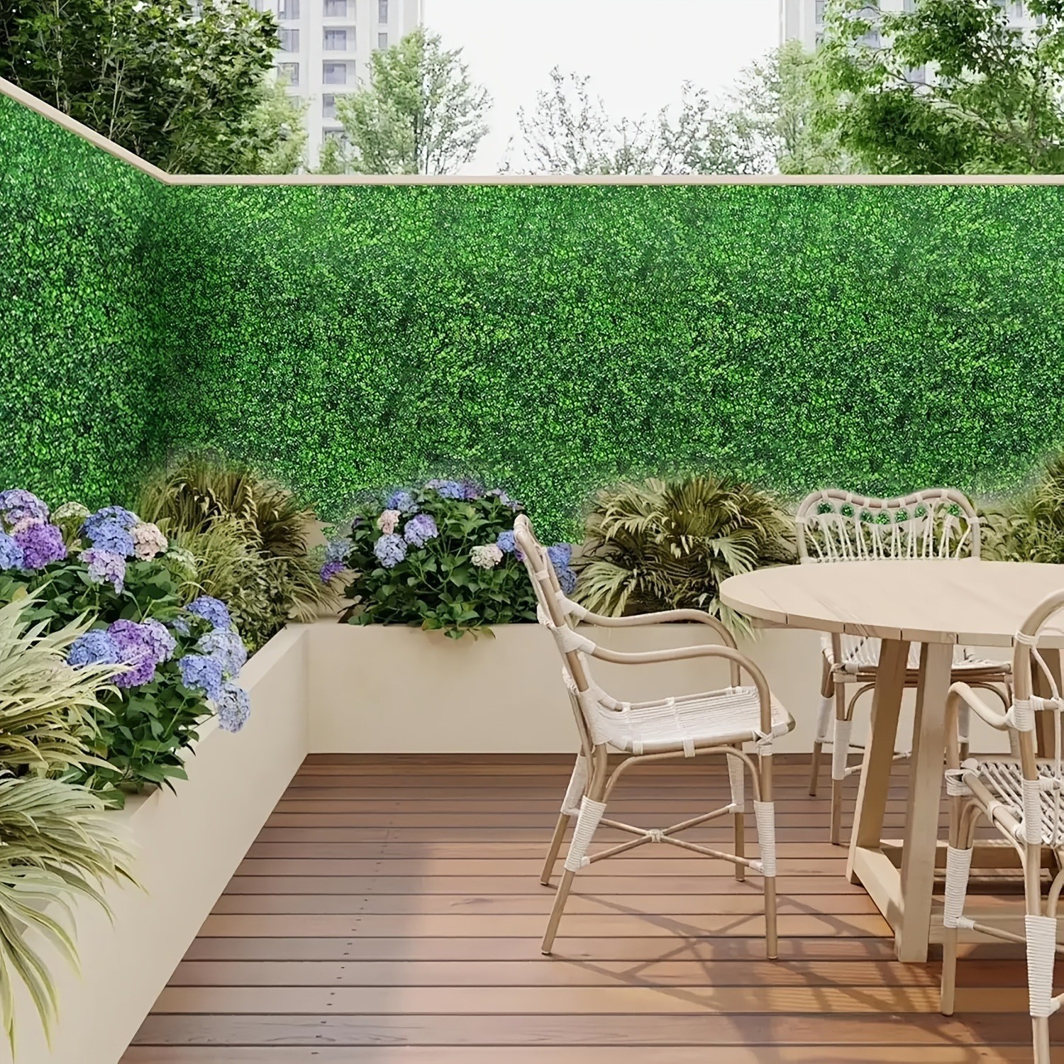 24×16 inch artificial wall grass decoration,12 pieces of yew wood board