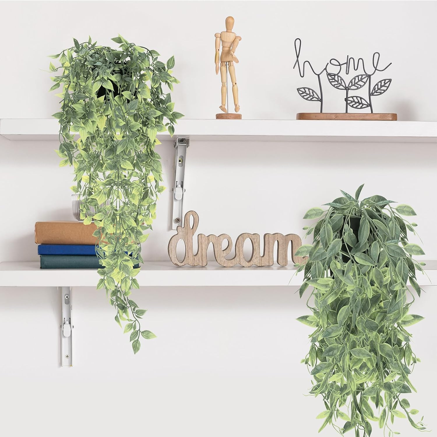8 Pcs Artificial Hanging Plants with Flowerpots for Home Decor Indoor Outdoor