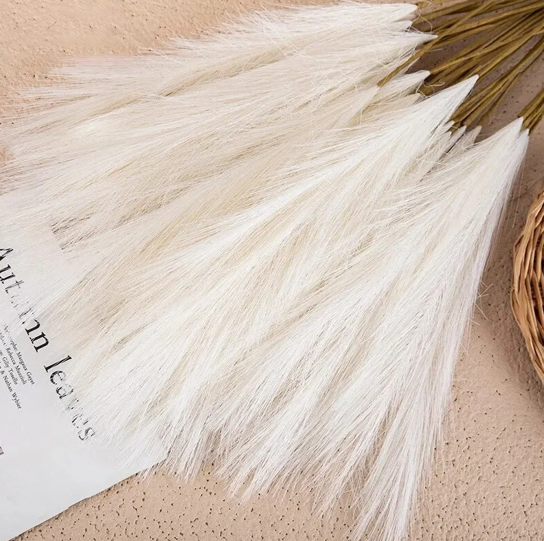 10pcs Artificial Reed Bouquet Boho Pampas Grass Home Decor Set – NEW