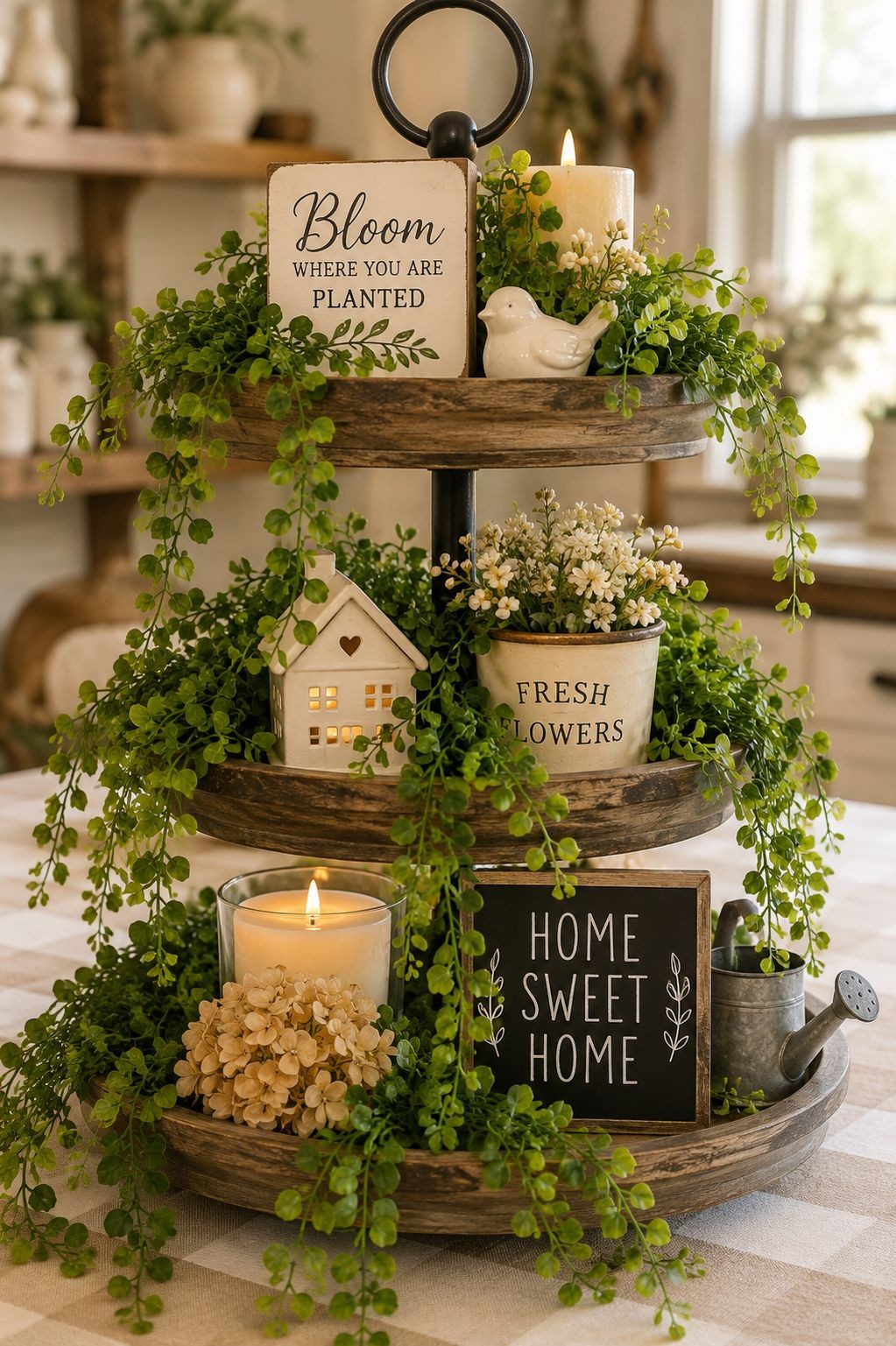 Set of 2 Hanging Greenery Bushes Artificial Boxwood Eucalyptus Hanging Plant Far