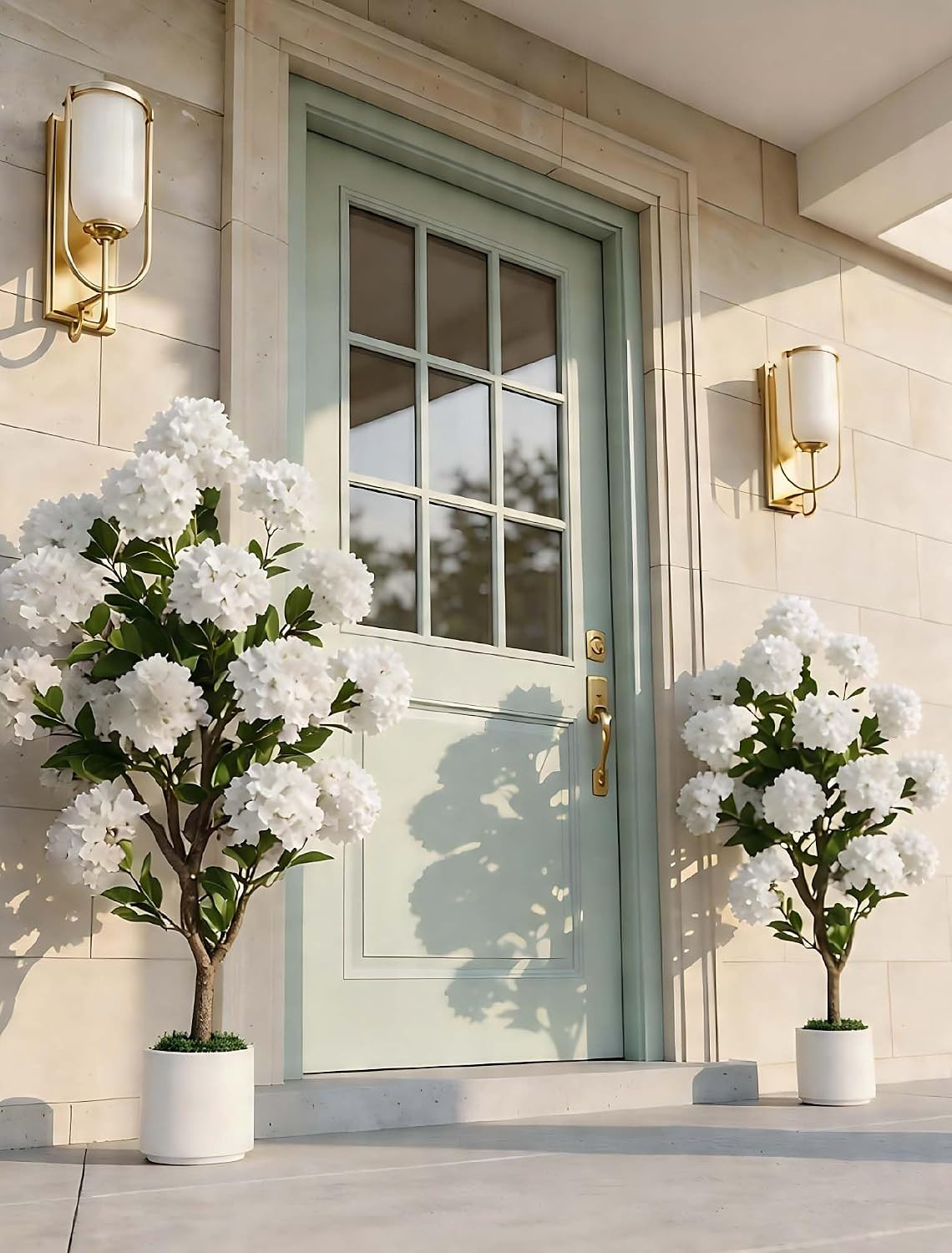 Set of 2 Artificial Crape Myrtle Trees – 3.6Ft Silk Plants for Indoor/Outdoor De