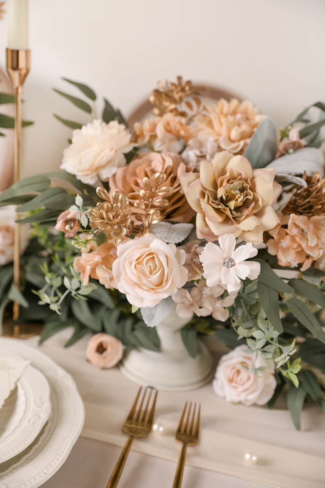 Artificial Flowers Combo Box Set Faux Flowers Bulk Flower Leaf with Stems for…