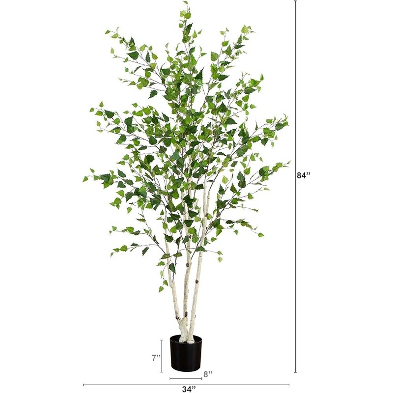 Artificial Birch Tree Home Décor 84in Flexible Branches Indoor Outdoor Accent US