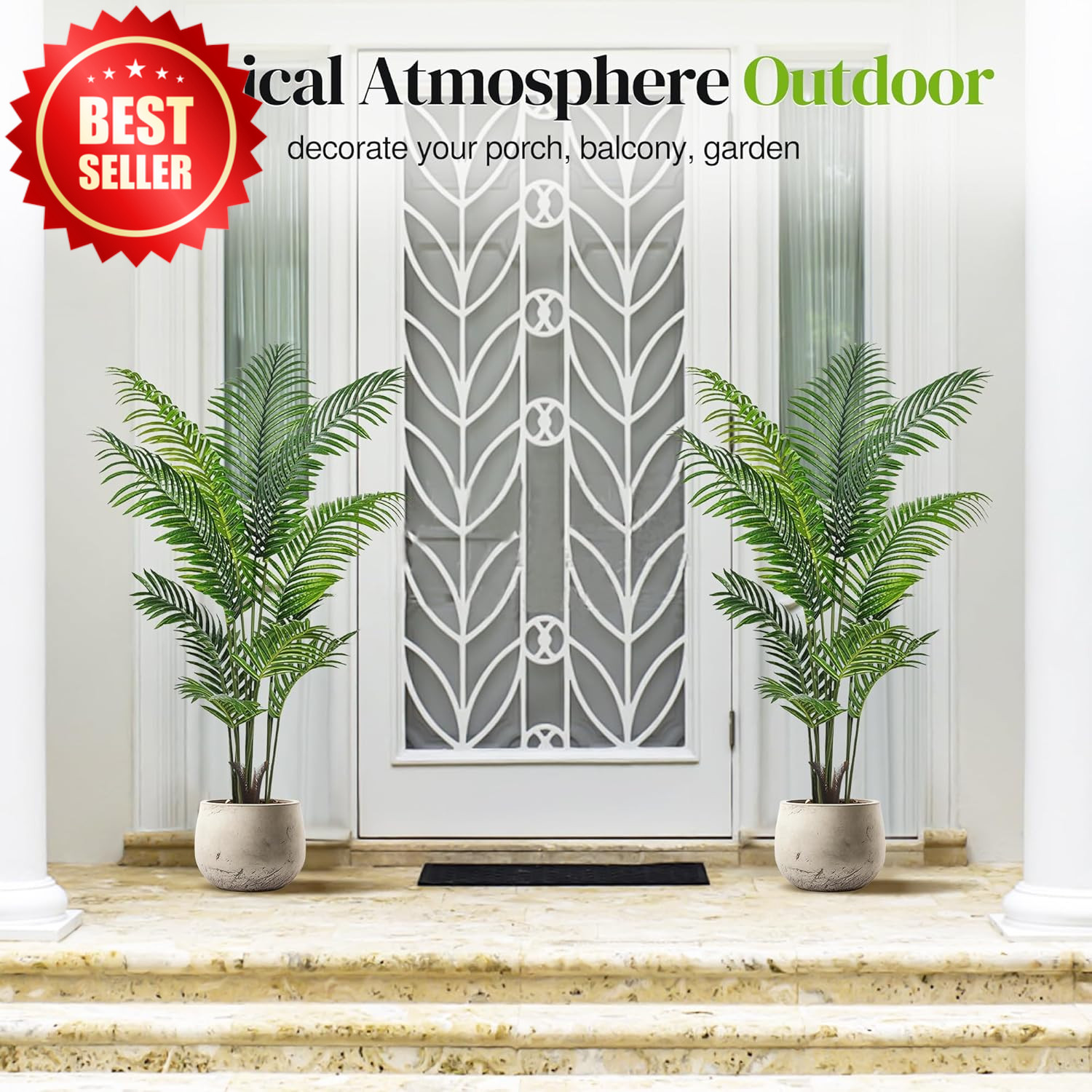 2 Pack 5FT Artificial Palm Tree Indoor Outdoor Floor Plant Decor US