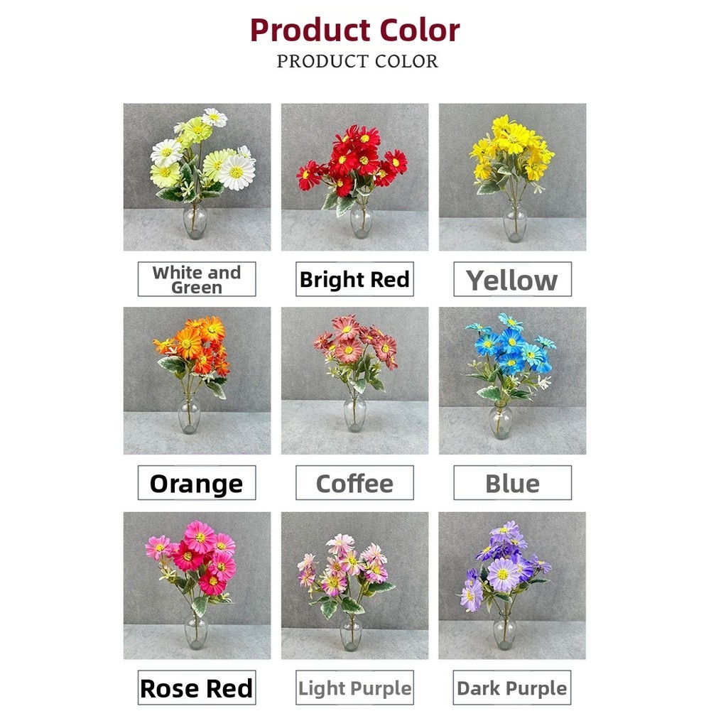 Chrysanthemum Artificial Flowers Set 10 Pieces 36cm Height for Home and Office