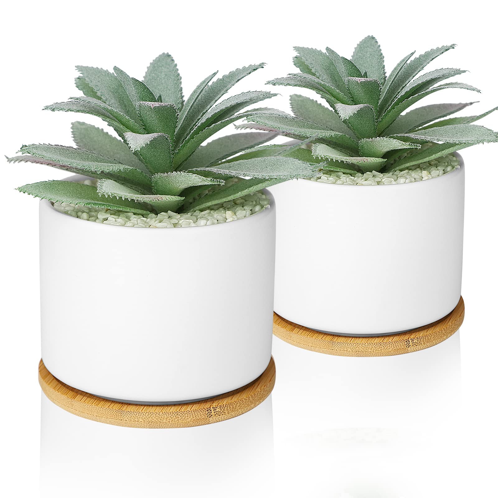 Artificial Succulents Plant, Faux Agave Succulent Plant in Ceramic Pots with …