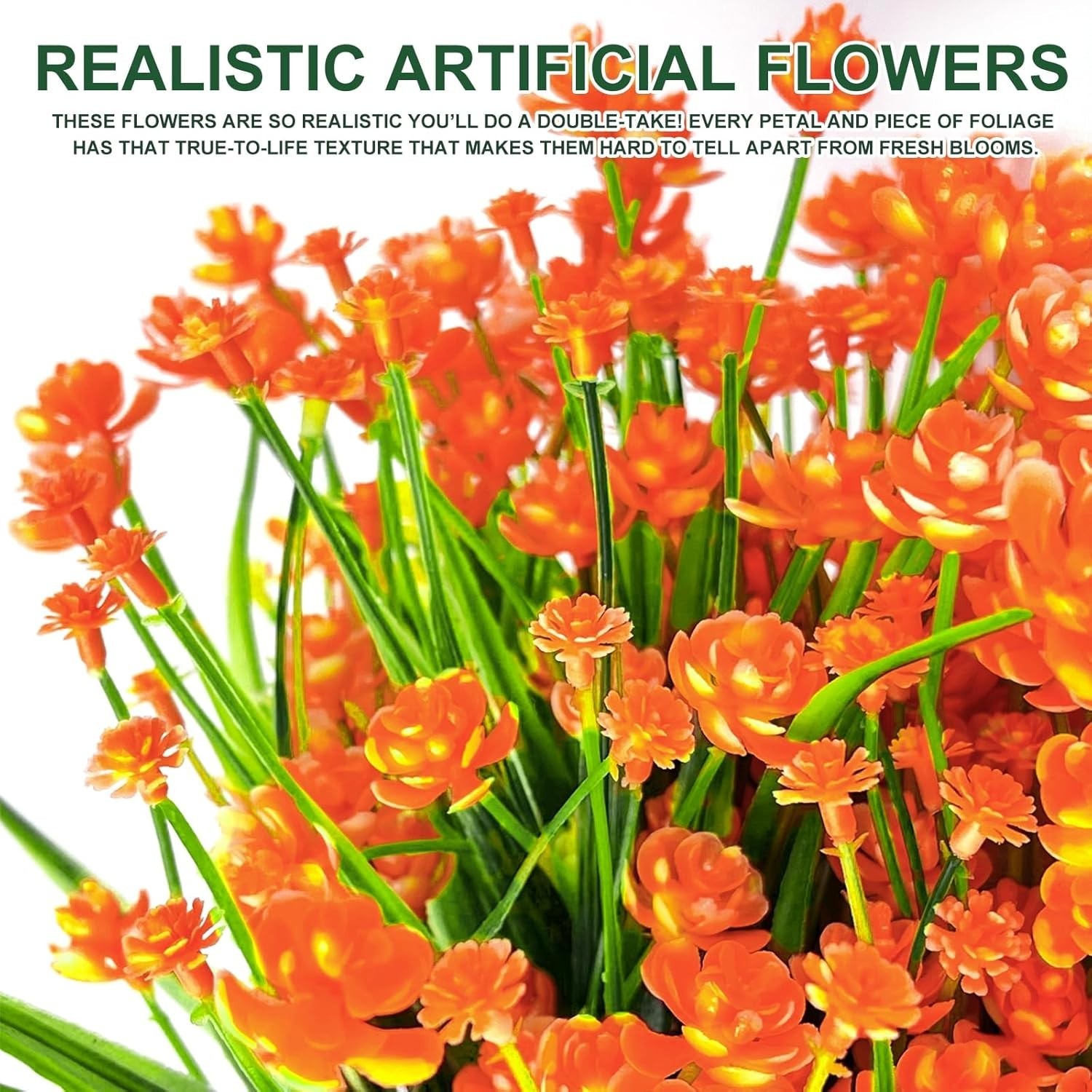 Vibrant 12 Bundles of UV Resistant Artificial Flowers for -Round Elegance