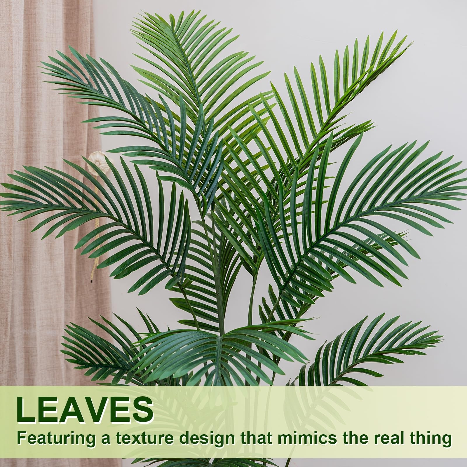 6FT Artificial Palm Tree, Palm Tree 72in Tall Faux with 15.7 White Planter, F…