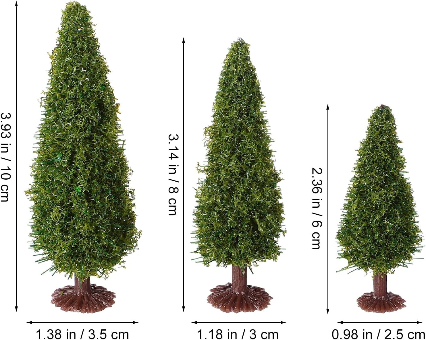 15pcs Model Trees Mixed Miniature Tree 2.36-3.93 Inch Artificial Pine Fake Ce…