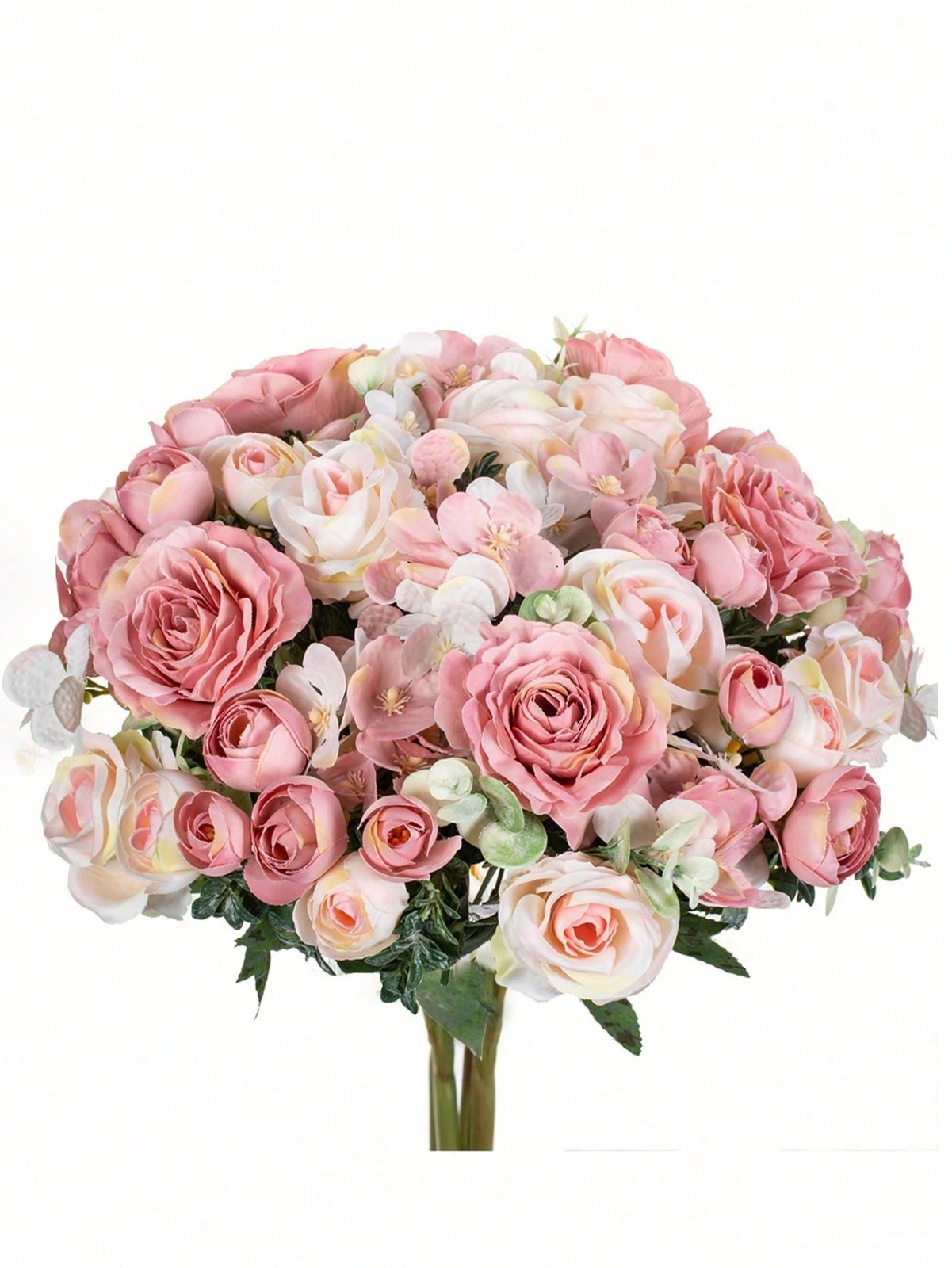 Pink Artificial Silk Rose Bouquet One Size For Wedding Home Decor