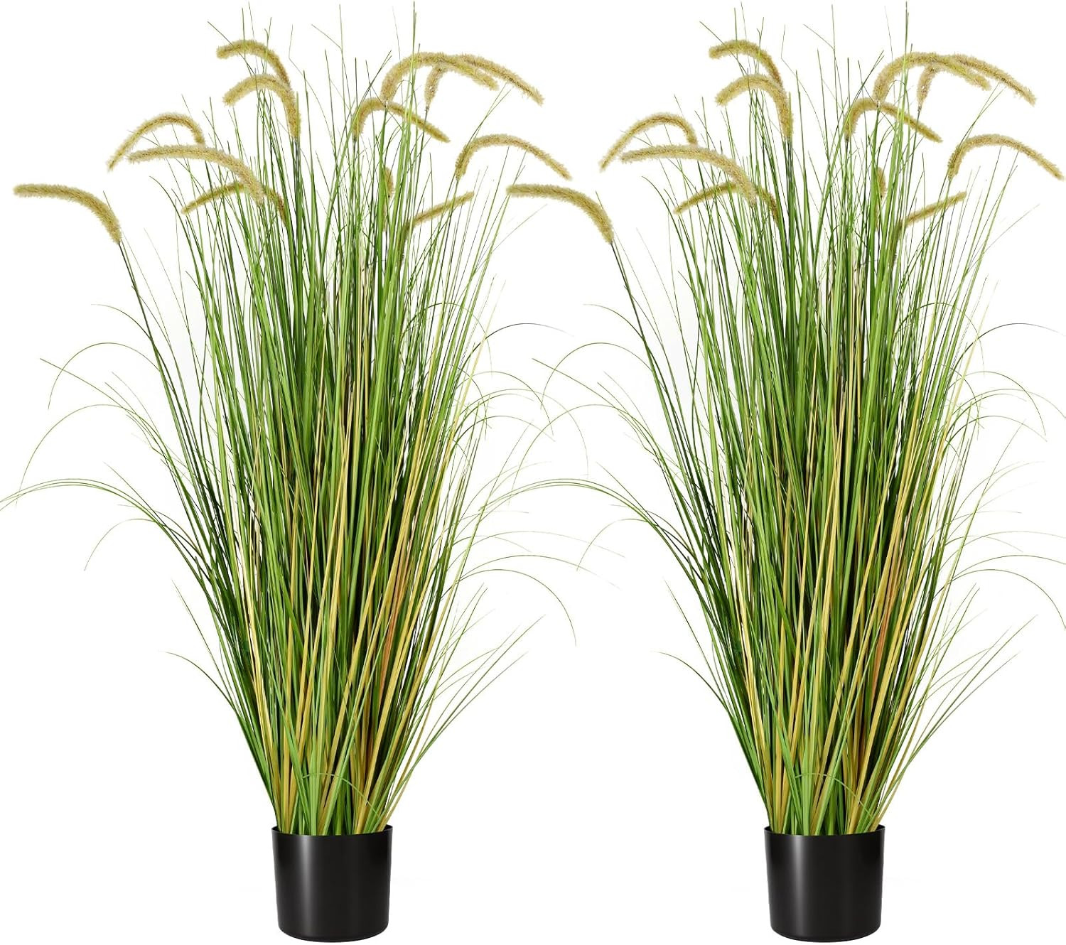 2-Pack 4Ft/47In Artificial Horsetail Grass, Potted Faux Floor Plant for Modern H