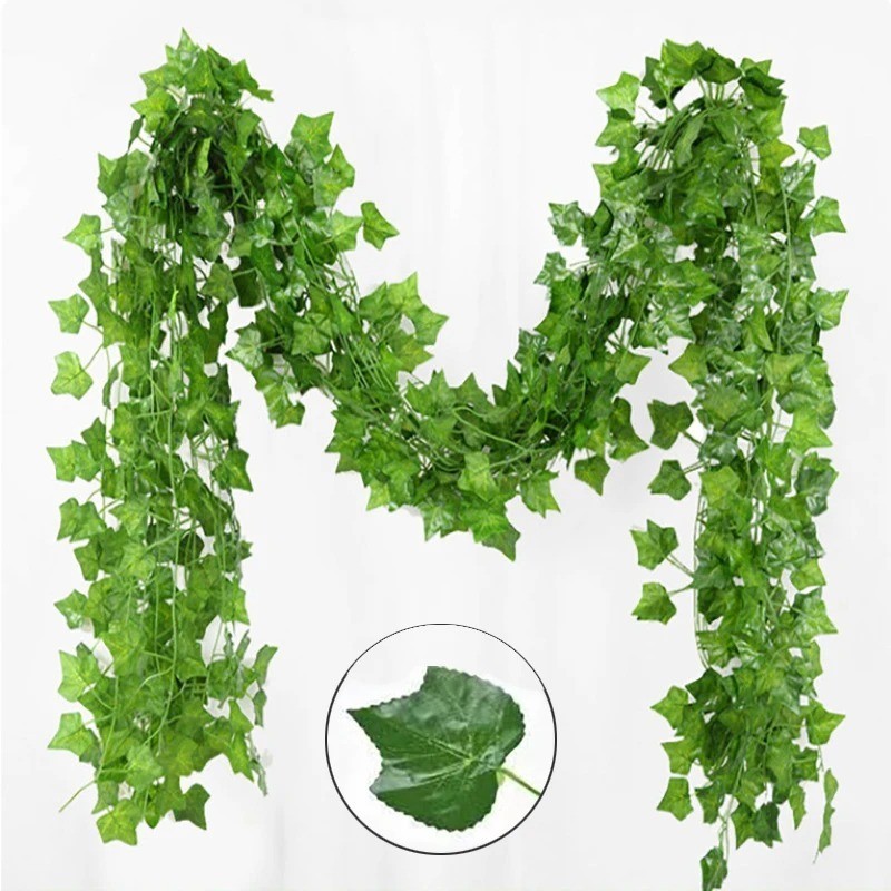 21M Artificial Green Leaves Ivy Vine Garland Creeper Rattan Fake Leaf Plants Han