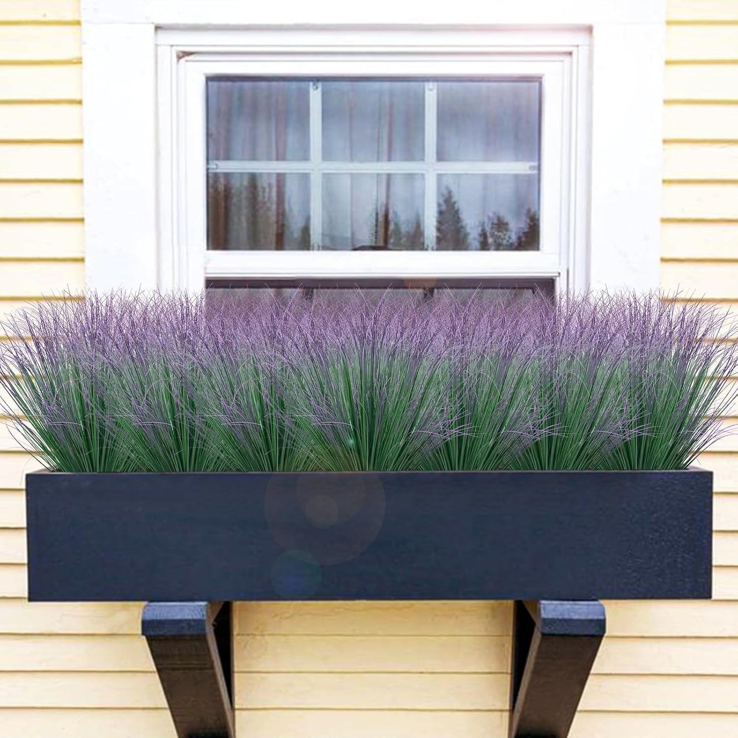 10 Bundles Fake Grass Plants Artificial Plants Outdoor Faux Plants Tall Shrubs W