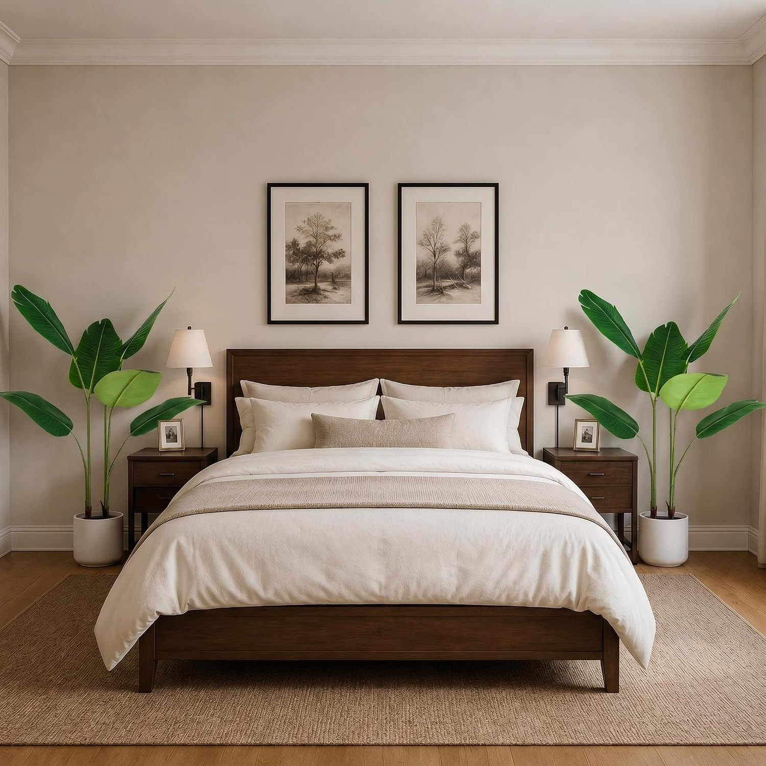 Artificial Bird of Paradise Plant 3.3Ft, Faux Banana Leaf Tropical Trees with 6
