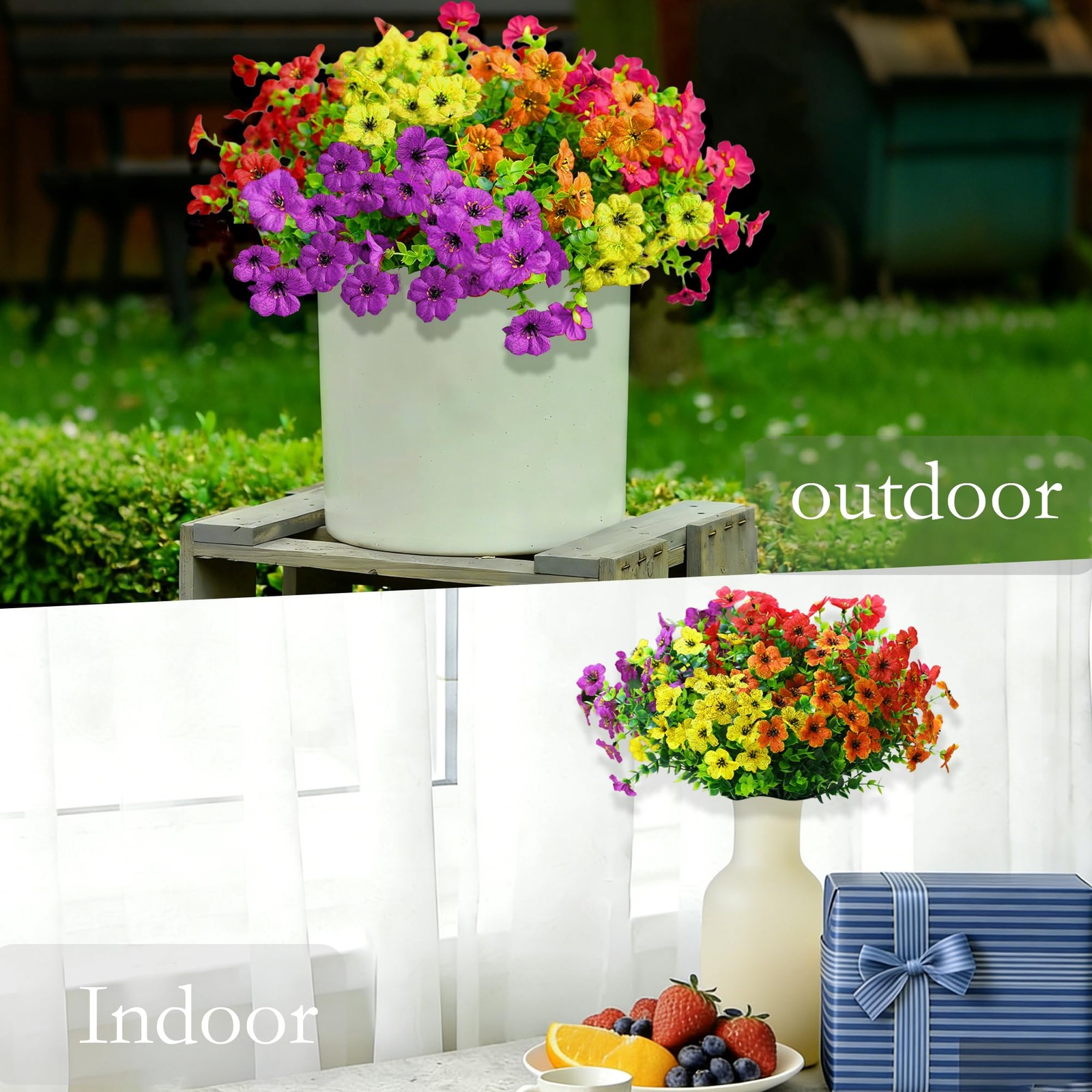 10pcs Artificial Flowers For Outdoors Fake Eucalyptus Silk Flowers For Decoratio