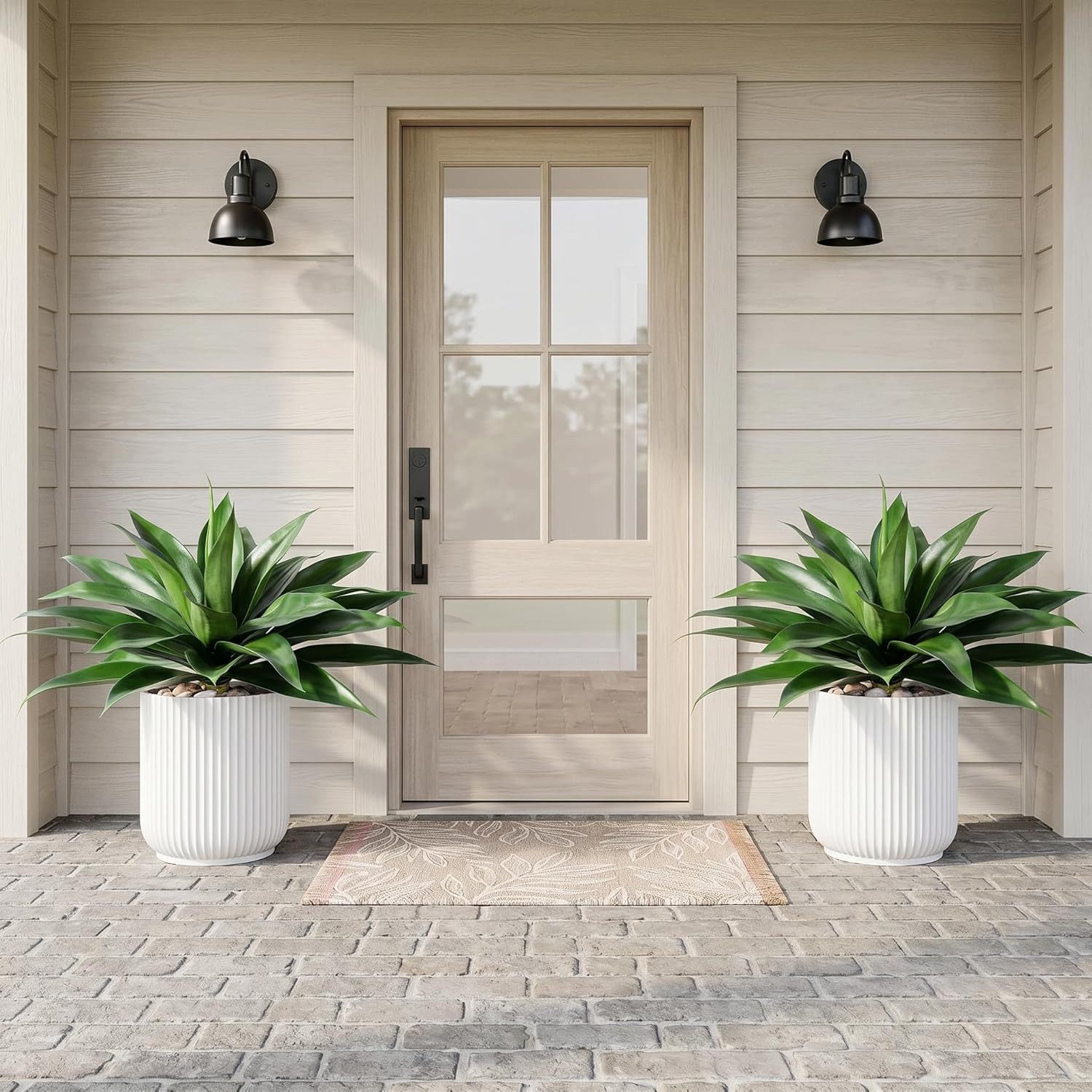 Artificial Agave Plants,Large UV Resistant Fake Agave Planters for Indoor and Ou