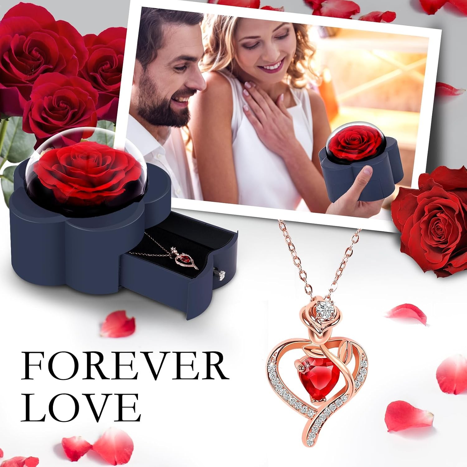 For Mom Preserved Red Real Rose -Eternal Flowers Rose for Mom Grandma Wife Girlf