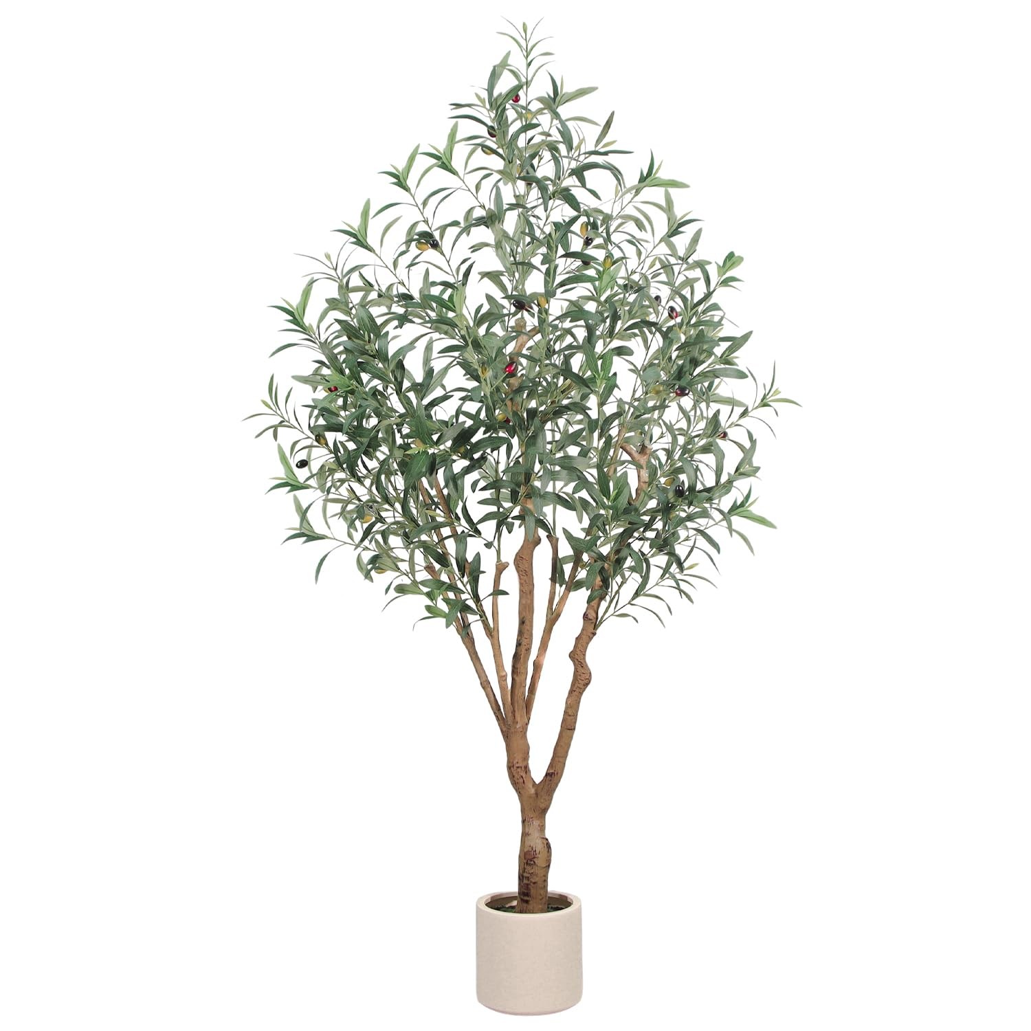 Olive Trees Artificial Indoor, 5FT Tall Faux Olive Tree with White Tall Plant…