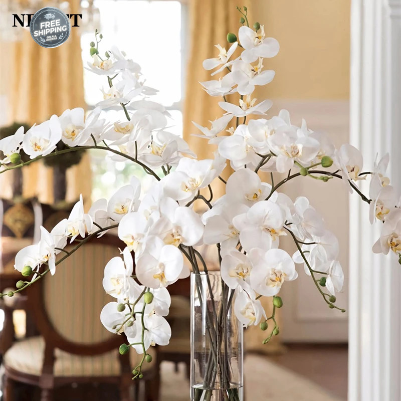 9 Heads 98cm Artificial Butterfly Orchid Flowers Fake Moth Orchids Flowers