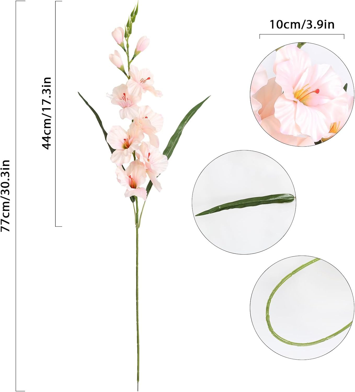 10 PCS Gladiolus Artificial Flowers 30.3 in Gladiolus Flowers Silk Gladiolus Flo