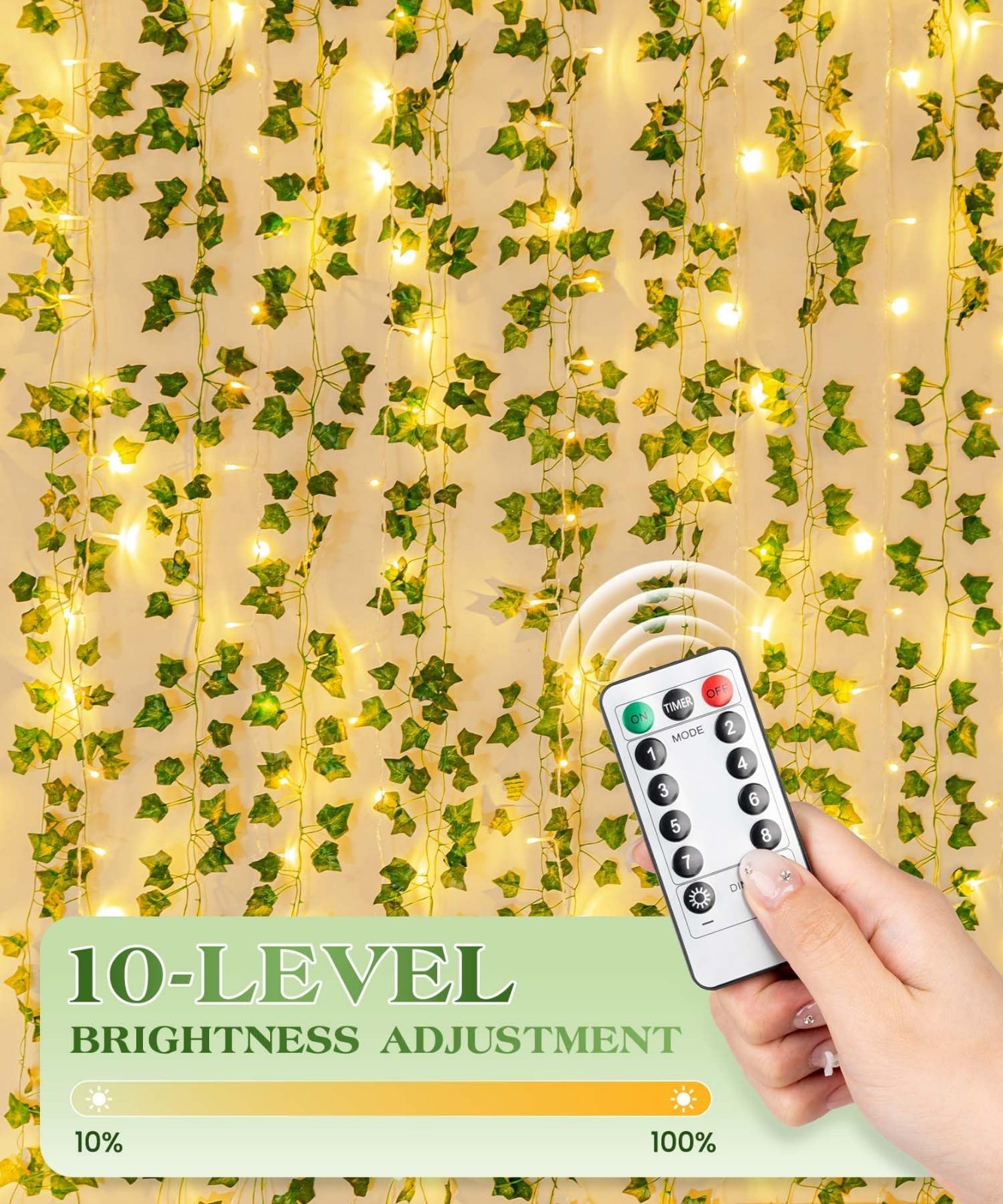 24Pack 82″ Artificial Ivy Garland with 160 LED String Lights – Greenery Decor fo