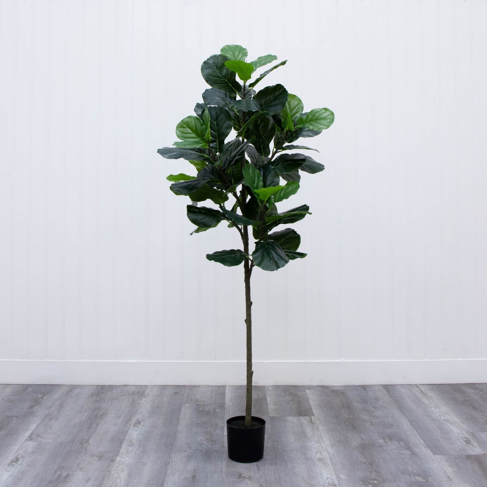 70″ Artificial Indoor Fiddle Leaf Fig Tree in Black Pot