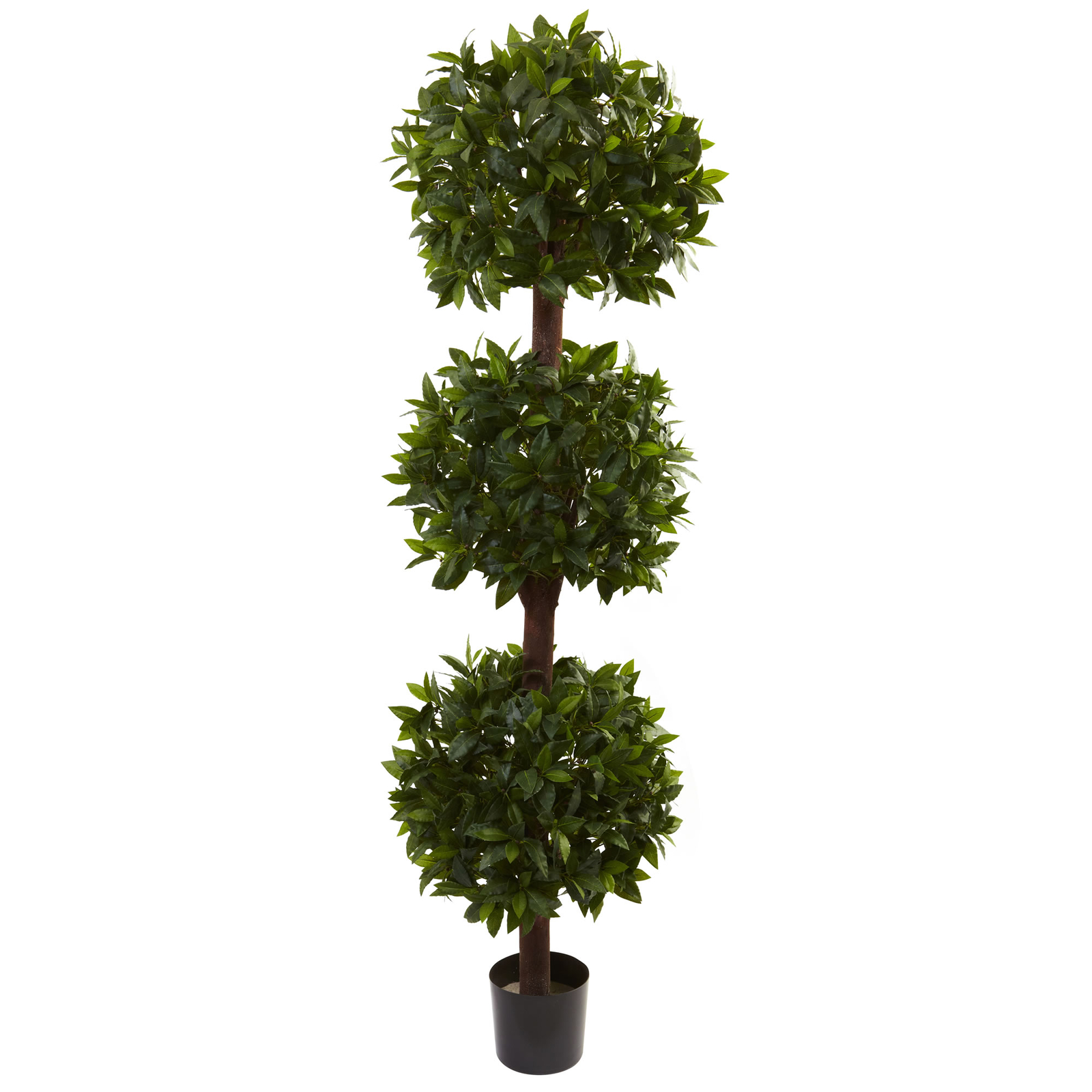 Nearly Natural 6.5’ Sweet Bay Triple Ball Topiary Artificial Plant Home Decor