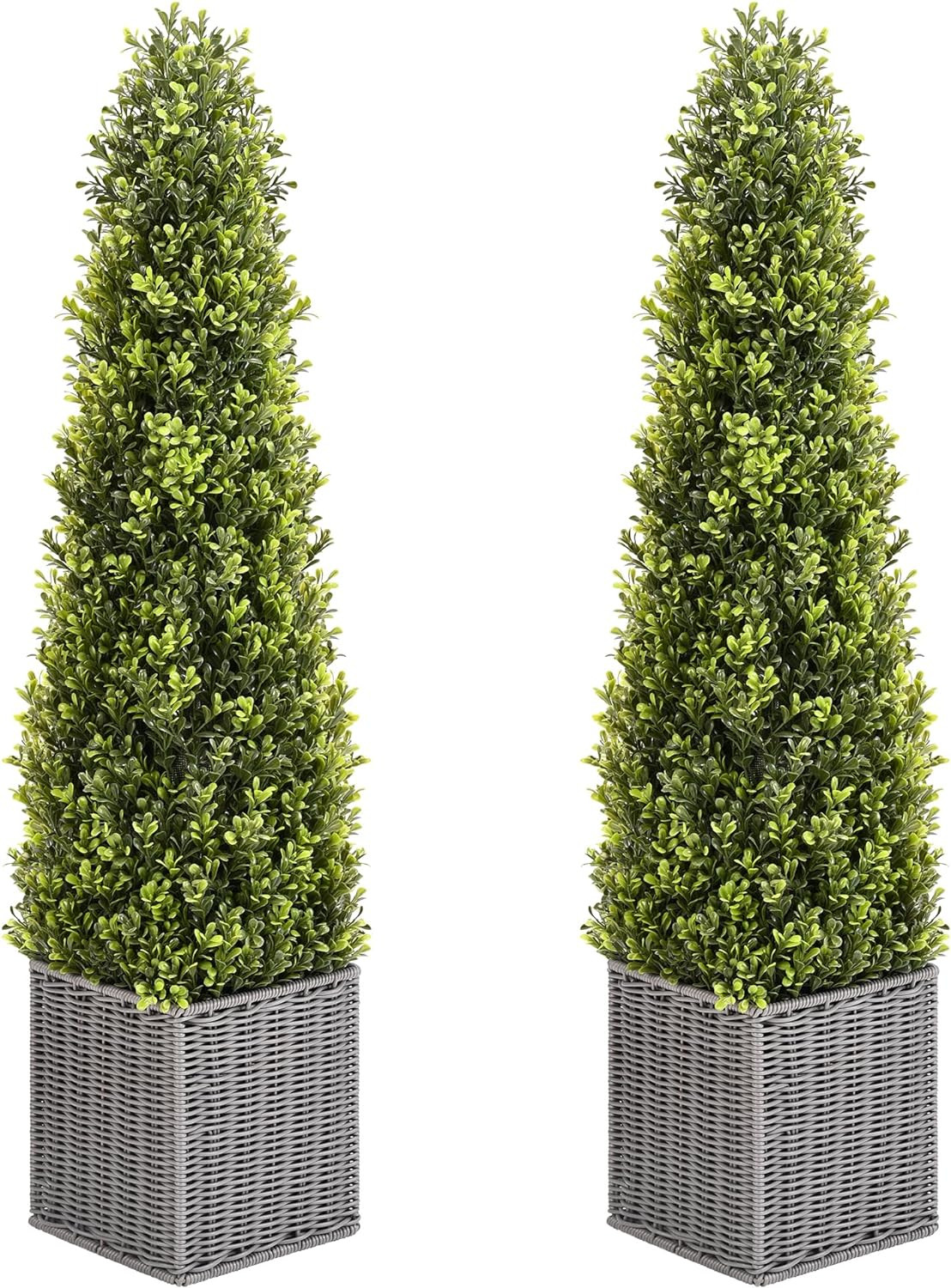 48″ Artificial Boxwood Topiary Tree Set of 2 for Home and Office Decor