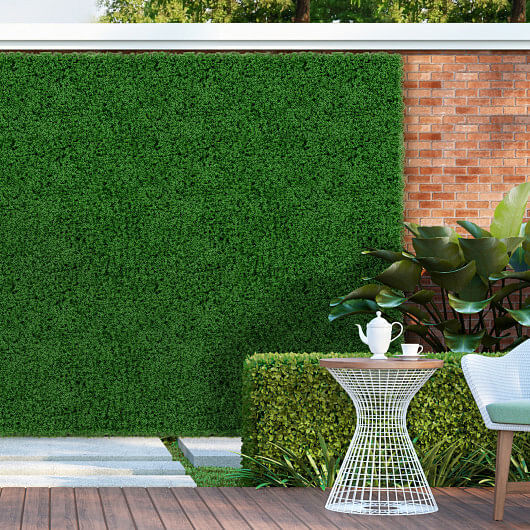 12 Pieces 20 x 20 inches Artificial Grass Wall Panels for Garden Yard Balcony-Gr